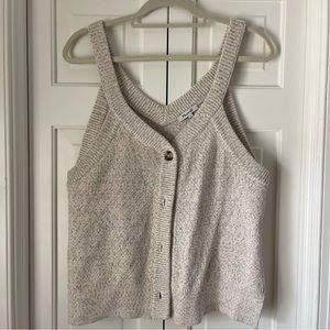 Madewell cream multi knit button up tank top